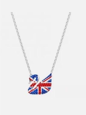 Swarovski union jack swan necklace